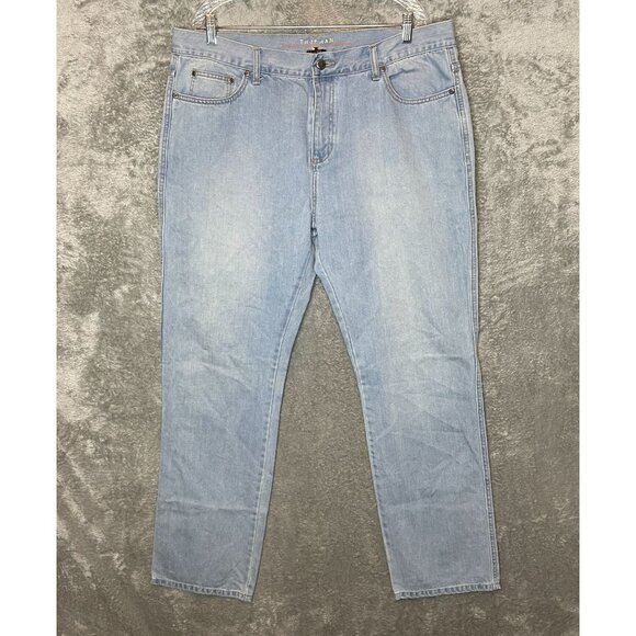 Wrangler Men Western High Rise Regular Straight Leg Light Wash Denim Jean 40x34 - Picture 1 of 12